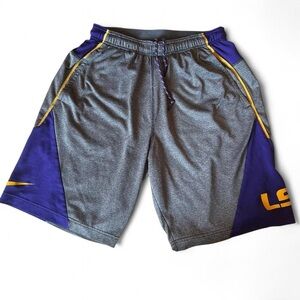 Men's Nike Grey/Purple LSU Tigers Team Performance Knit Shorts / Men’s M